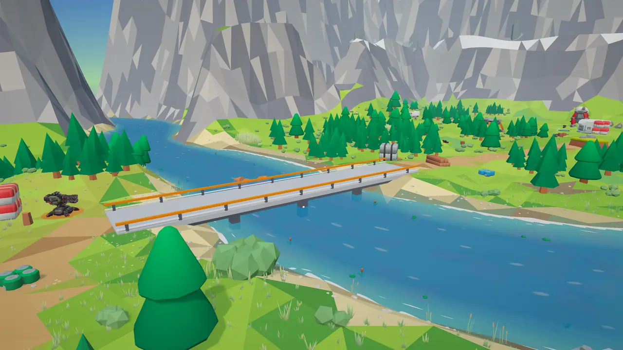 Uno de los dos puentes sobre el río